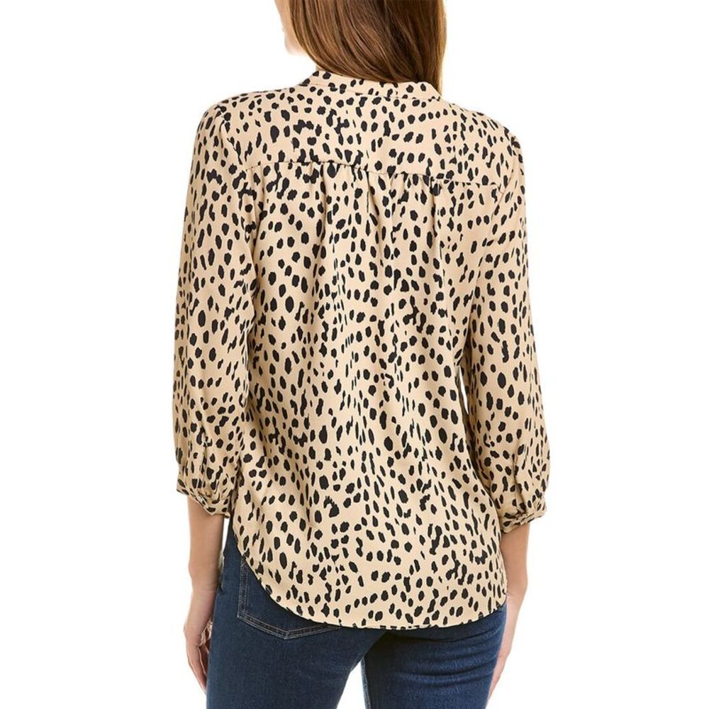 Vince Camuto Womens  Animal Print Blouse, Brown - Picture 2 of 3